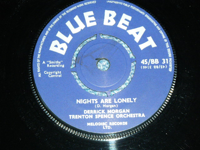 画像: DERRICK MORGAN TRENTON SPENCE ORCHESTRA - NOW WE KNOW : NIGHTS ARE LONELY / 1961 UK ENGLAND ORIGINAL Used 7" Single 