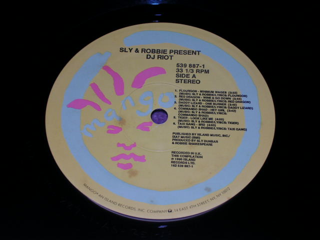 画像: SLY&ROBBIE PRESENT....- DJ RIOT / 1990 US ORIGINAL LP  