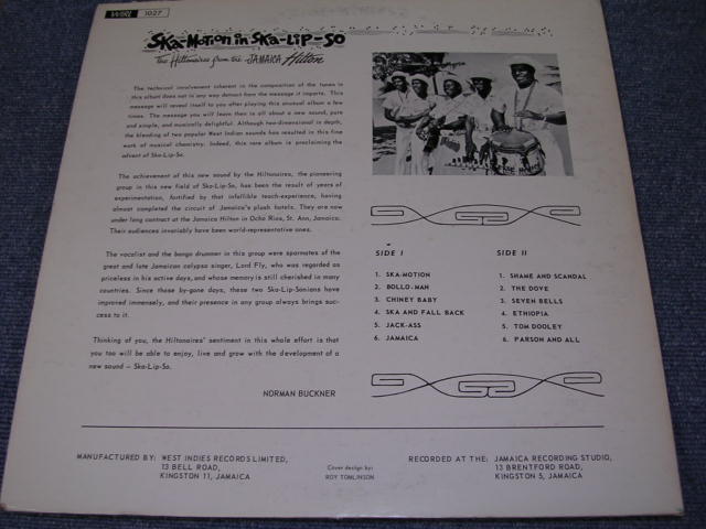画像: THE HILTONAIRES - SKA-MOTION IN SKA-LIP-SO / JAMAICA Original LP  