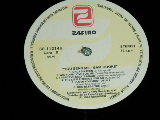 画像: SAM COOKE - YOU SEND ME ( BRAND NEW ) / 1987 SPAIN SPANISH Press Brand New LP 