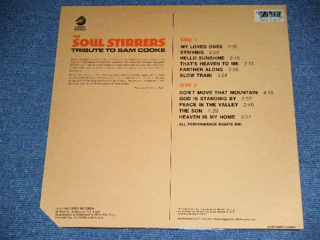 画像: The SOUL STIRRERS - TRIBUTE TO SAM COOKE ( Ex++/MINT- ) / 1984 US AMERICA Used LP  