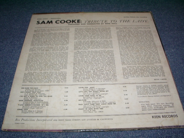 画像: SAM COOKE - TRIBUTE TO THE LADY ( 3rd Album ) / 1959 US ORIGINAL MONO LP 