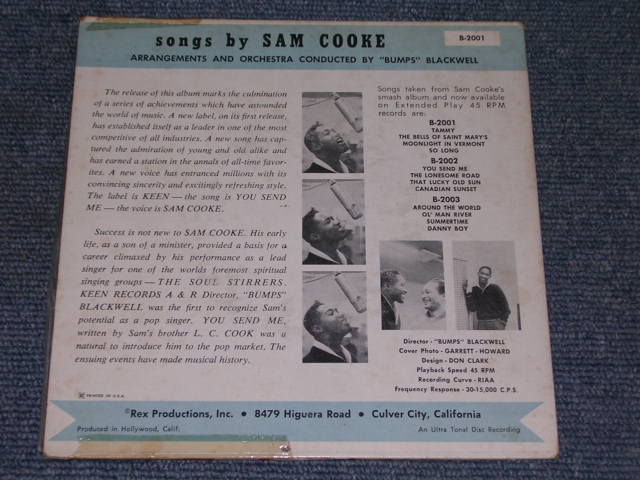 画像: SAM COOKE - SAM COOKE ( Debut EP ) / 1958 US Original 7"EP With PICTURE SLEEVE  