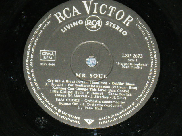 画像: SAM COOKE - MR. SOUL / 1963 WEST-GERMANY ORIGINAL STEREO LP  