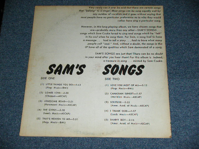 画像: SAM COOKE - SAM'S SONGS (Ex/Ex++ EDSP)  / 1969 US ORIGINAL MONO Used LP  