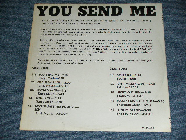 画像: SAM COOKE - YOU SEND ME ( Ex+++/Ex++ ) / 1969 US ORIGINAL MONO Used LP  