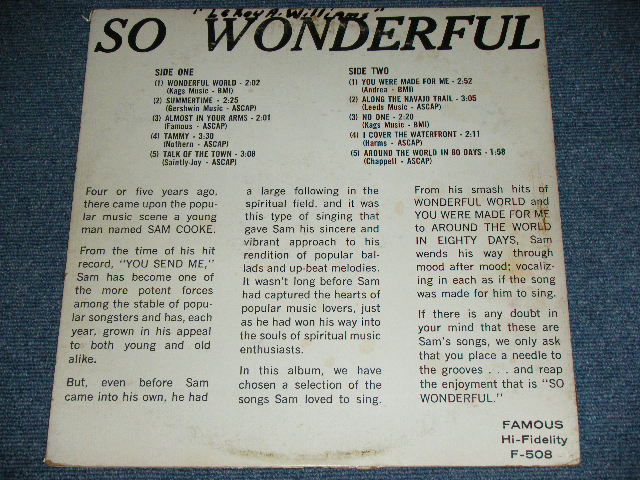 画像: SAM COOKE - SO WONDERFUL / 1969 US ORIGINAL MONO Used LP  