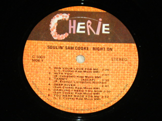 画像: SAM COOKE - SOULIN' SAM COOKE RIGHT ON ( VG+++/MINT- ) / 19?? US AMERICA ORIGINAL Used 2-LP's  