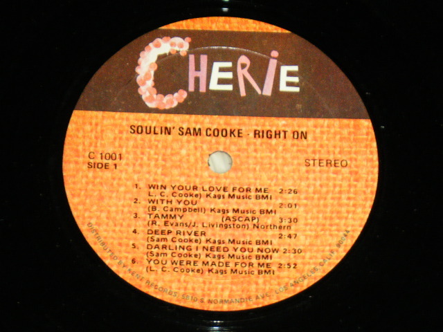 画像: SAM COOKE - SOULIN' SAM COOKE RIGHT ON ( VG+++/MINT- ) / 19?? US AMERICA ORIGINAL Used 2-LP's  