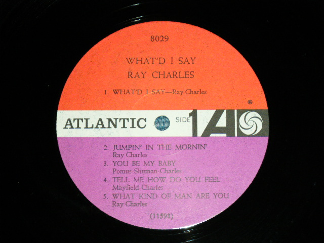 画像: RAY CHARLES - WHAT'D I SAY / 1961 US AMERICA 3rd Press "RED & PLUM With WHITE FUN on RIGHT SIDE Label" MONO Used LP 