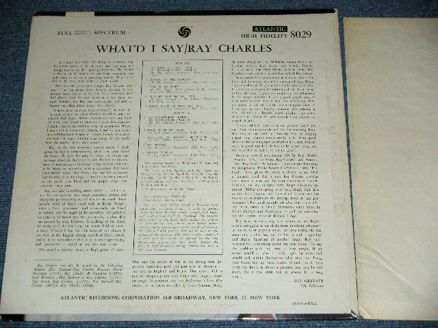 画像: RAY CHARLES - WHAT'D I SAY / 1961 US AMERICA 3rd Press "RED & PLUM With WHITE FUN on RIGHT SIDE Label" MONO Used LP 