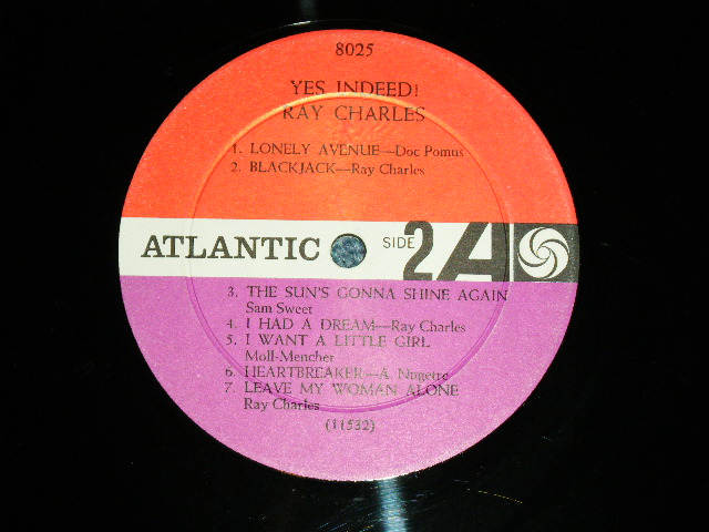 画像: RAY CHARLES - YES INDEED! ( Ex/Ex++ ) / 1960 US ORIGINAL 2nd Press ? "RED & PLUM With WHITE FUN on RIGHT SIDE "Label MONO Used LP 