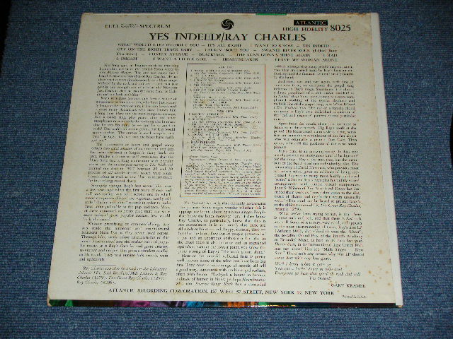 画像: RAY CHARLES - YES INDEED! ( Ex/Ex++ ) / 1960 US ORIGINAL 2nd Press ? "RED & PLUM With WHITE FUN on RIGHT SIDE "Label MONO Used LP 