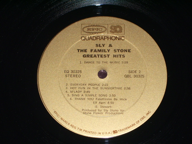 画像: SLY & THE FAMILY STONE - GREATEST HITS QUADRAPHONIC / 1973 US ORIGINAL LP  