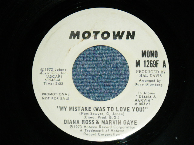 画像: DIANA ROSS & MARVIN GAYE - MY MISTAKE / 1972 US ORIGINAL PROMO ONLY 45rpm 7"Single MONO & STEREO  