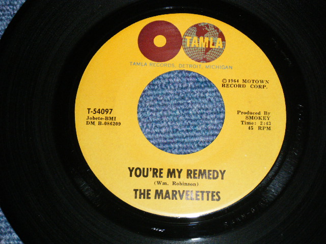 画像: THE MARVELETTES - YOU'RE MY REMEDY / 1964 US ORIGINAL 45rpm 7"Single With PICTURE SLEEVE  