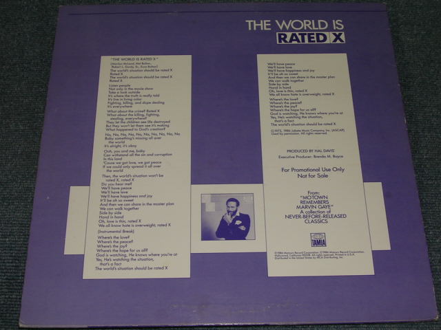 画像: MARVIN GAYE - THE WORLD IS RATED X / 1986 US PROMO ONLY 12" Single  