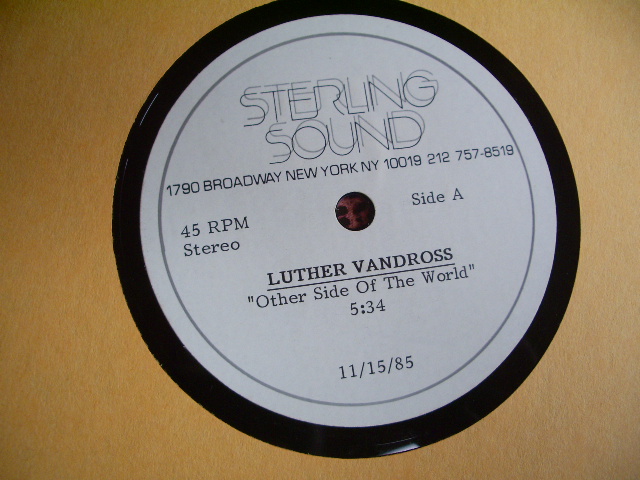 画像1: LUTHER VANDROSS - OTHER SIDE OF THE WORLD / 1985 US ORIGINAL TEST PRESS 10"ACETATE SINGLE  