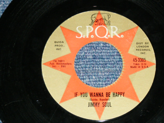 画像1: JIMMY SOUL - IF YOU WANNA BE HAPPY / 1963 US AMERICA ORIGINAL Used 7"SINGLE  