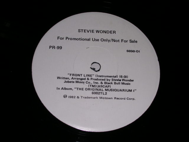 画像: STEVIE WONDER - FRONT LINE / 1982 US PROMO ONLY 12" Single  