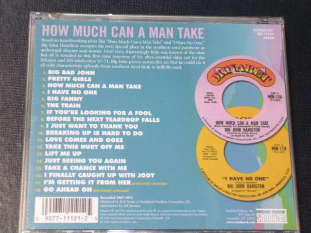画像: BIG JOHN HAMILTON - HOW MUCH CAN A MAN TAKE / 2006 US SEALED CD  