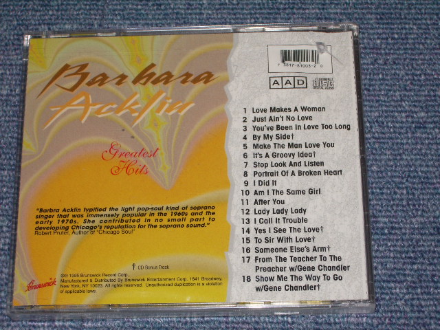 画像: BARBARA ACKLIN - GREATEST HITS / 1995 US BRAND NEW SEALED CD 