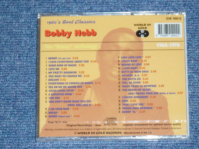 画像: BOBBY HEBB - THE "SUNNY" ANTHOLOGY 1960-1976 / ???? EUROPE Brand New SEALED CD 