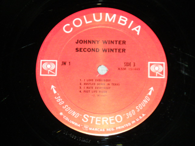 画像: JOHNNY WINTER -  SECOND WINTER ( Matrix # 1C/1D/1C : VG+/Ex++ Looks: Ex+) / 1969 US AMERICA ORIGINAL "360 SOUND Label" Used  2 LP's With 3 SIDED 