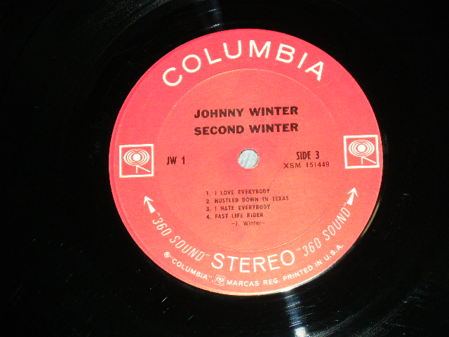 画像: JOHNNY WINTER -  SECOND WINTER ( Matrix # 1B/1B/1B  : VG++/Ex+) / 1969 US AMERICA ORIGINAL "360 SOUND Label" Used  2 LP's With 3 SIDED 