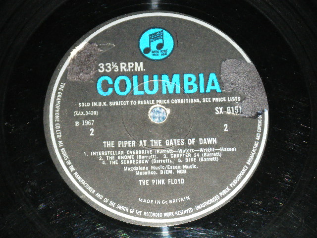 画像: PINK FLOYD, THE  - THE PIPER AT THE GATES OF DAWN ( Matrix # 2/1 : VG+++,VG+++/Ex- Looks:VG+++) / 1967 UK ENGLAND ORIGINAL 1st PRESS "BLUE COLUMBIA LABEL" MONO Used LP 