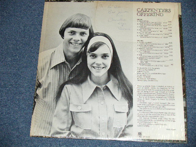 画像: CARPENTERS -OFFERING ( DEBUT ALBUM : With AUTOGRAPHED!! MINT-/MINT-) / 1969 US ORIGINAL Used  LP 