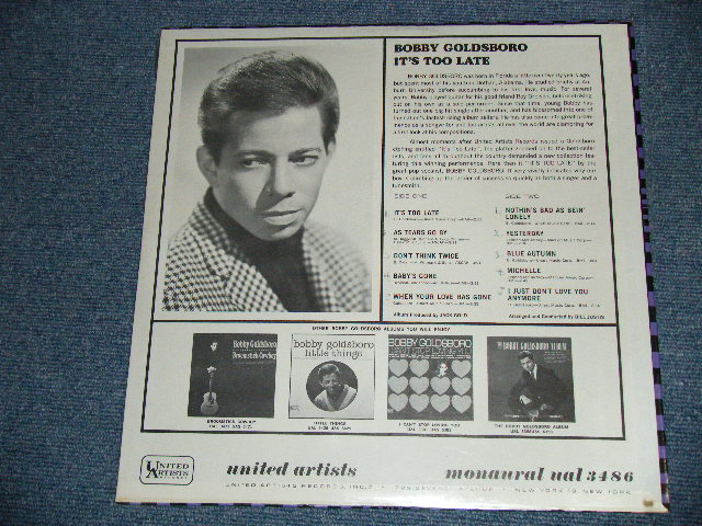 画像: BOBBY GOLDSBORO - IT'S TOO LATE  / 1966 US AMERICA ORIGINAL "Brand New SEALED" MONO  LP