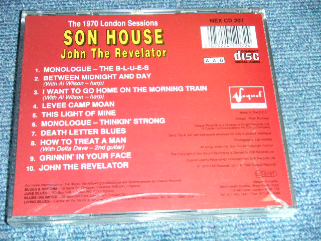 画像: SON HOUSE - THE  LONDON SESSIONS : JOHN THE REVELATOR /  1992 UK ENGLAND Used CD  