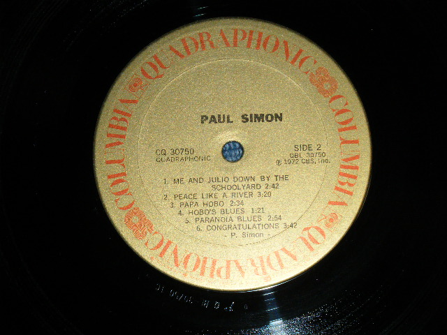 画像: PAUL SIMON (& GARFUNKEL) - PAUL SIMON (QUADRAPHONIC 4 Channel Disc) / 1972 US AMERICA ORIGINAL  Used LP