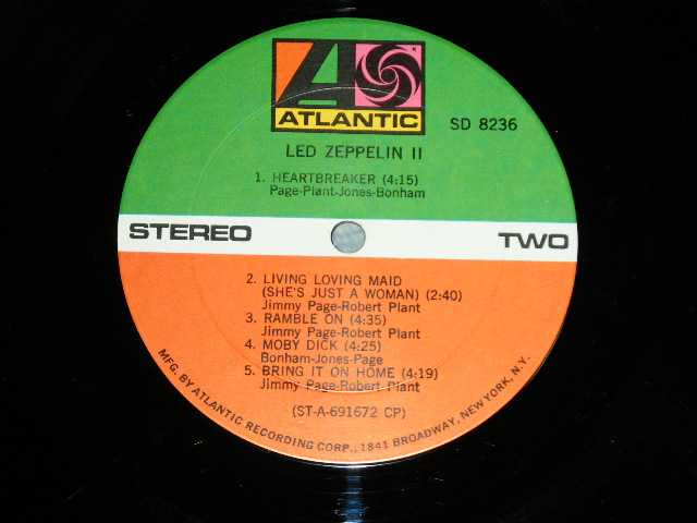 画像: LED ZEPPELIN -  II ( Matrix Number A)ST-A-691671-1B  CTH /B)ST-A-691672-1B  CTH Ex/Ex++,Ex)  / 1969 US ORIGINAL "1st Press '1841 BROADWAY' Label"  Used LP With Original Inner sleeve