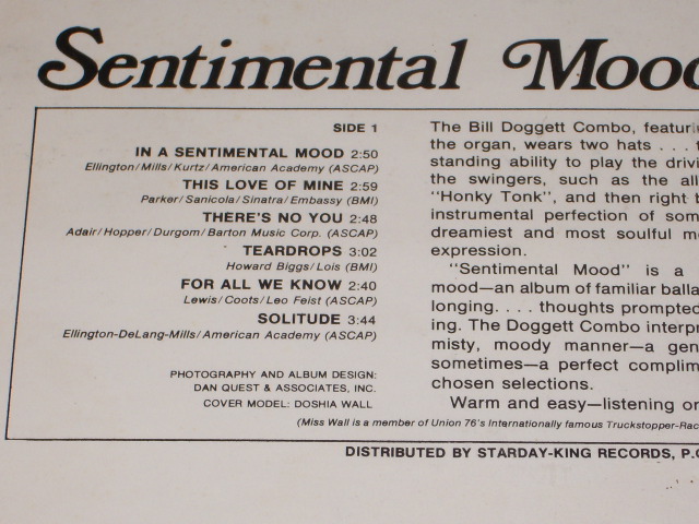 画像: BILL DOGGETT -  SENTIMENTAL MOOD / 1970  US AMERICA ORIGINAL　”"BRAND NEW SEALED" LP 