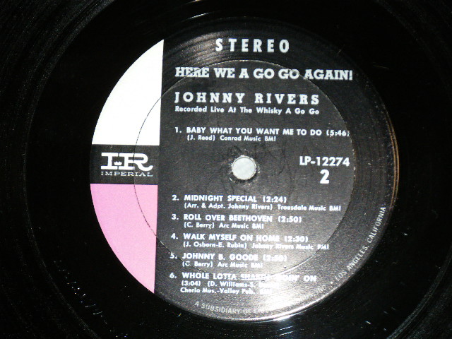 画像: JOHNNY RIVERS - HERE WE A GO GO AGAIN ( MINT-/Ex+++ Looks:Ex++ )  / 1964  US AMERICA  ORIGINAL "1st Press Label" STEREO Used   LP 