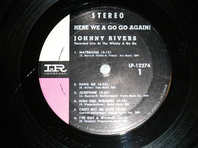 画像: JOHNNY RIVERS - HERE WE A GO GO AGAIN ( MINT-/Ex+++ Looks:Ex++ )  / 1964  US AMERICA  ORIGINAL "1st Press Label" STEREO Used   LP 