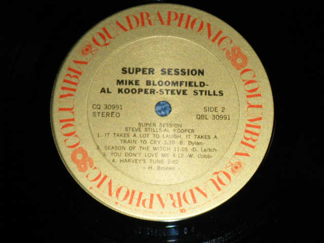 画像: MIKE BLOOMFIELD + AL KOOPER + STEVE STILLS - SUPER SESSION (QUADRAPHONIC 4 Channel ) / 1971 US AMERICA "QUADRAPHONIC" Used LP 