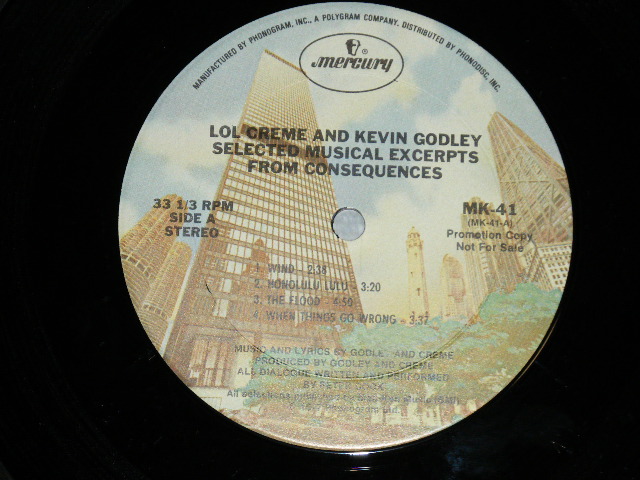 画像: LOL CREME/KEVIN GODLEY of 10 CC  - MUSICAL EXCERPTS FROM CONSEQUENCES  ( PROMO ONLY  : Ex+++/MINT- ) / 1977 US AMERICA ORIGINSL "PROMO ONLY" Used LP 