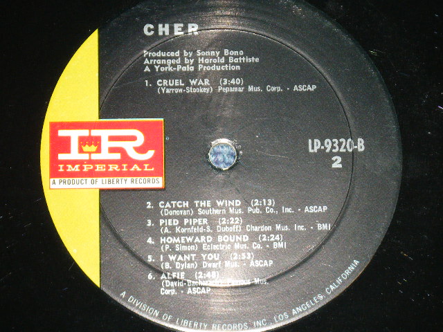 画像: CHER -  CHER ( Ex/Ex+) / 1966 US AMERICA ORIGINAL MONO Used LP 