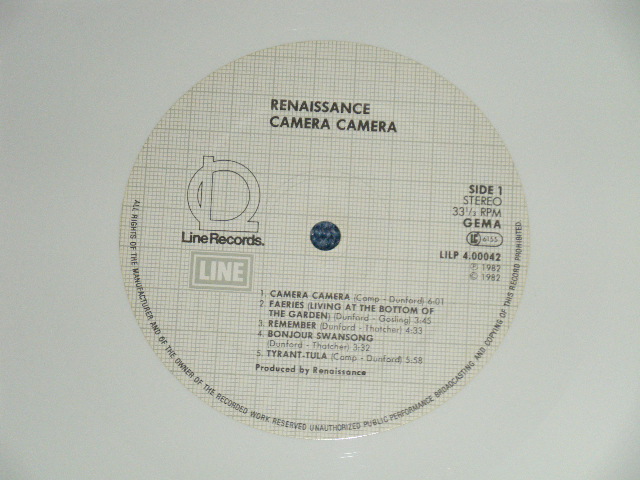 画像: RENAISSANCE - CAMERA CAMERA ( MINT-/MINT- ) / 1982  WEST GERMAN GERMANY  ORIGINAL "WHITE WAX VINYL"  Used LP 