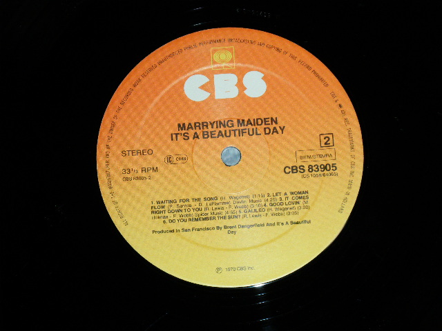 画像: IT'S A BEAUTIFUL DAY -  MARRYING MAIDEN (Ex++/MINT-) / Late 1970's UK ENGLAND  "3rd Press Label" Used LP 