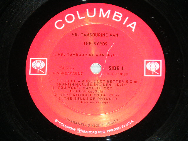 画像: THE BYRDS - MR.TAMBOURINE MAN ( Matrix # A)2B /B)2B Ex+++,Ex+/MINT- ) / 1965 ORIGINAL 1st Press "GURANTEED HIGH FIDELITY  Label" MONO Used LP