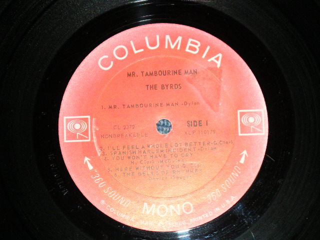 画像: THE BYRDS - MR.TAMBOURINE MAN ( Matrix # A)2E/B)2D VG++/Ex ) / 1965 ORIGINAL 2nd Press "360 SOUND Label" MONO Used LP