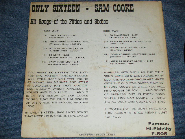 画像: SAM COOKE - ONLY SIXTEEN ( Ex+/Ex+++ Looks:Ex++) / 1969 US AMERICA ORIGINAL MONO Used LP  