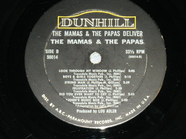 画像: The MAMAS & The PAPAS -  The MAMAS & The PAPAS  DELIVER   (Matrix # A) D-50014 A  RE /B) D-50014 B  RE  : Ex++,Ex-/Ex++ ) / 1967 US AMERICA   ORIGINAL "MONO" Used  LP 