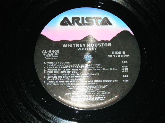 画像: WHITNEY HOUSTON -  WHITNEY  ( MINT/MINT- ) / 1987 US AMERICA ORIGINAL Used LP  