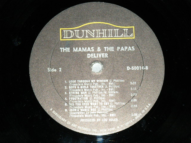 画像: The MAMAS & The PAPAS - The MAMAS & The PAPAS DELIVER (Matrix #A)D-50014 A RE MR ▵10202 B)D-50014 B RE MR ▵10202-X) "MONARCH Press in CA"(Ex+/Ex+++ TEAR) / 1967 US AMERICA 2nd Press "Dark Blue TITLE Printed Cover" "MONO" Used  LP 