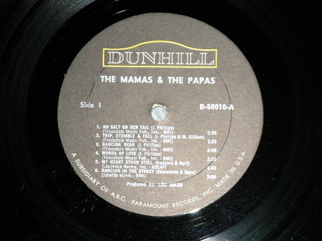 画像: The MAMAS & The PAPAS -  The MAMAS & The PAPAS  CASS JOHN MICHELLE DENNIS  (Matrix # A) D-50010 A  17 /B) D-50010 B  K  : Ex+++/Ex++ Looks:Ex+ ) / 1966 US AMERICA   ORIGINAL "1st Press Cover"  "MONO Used  LP 